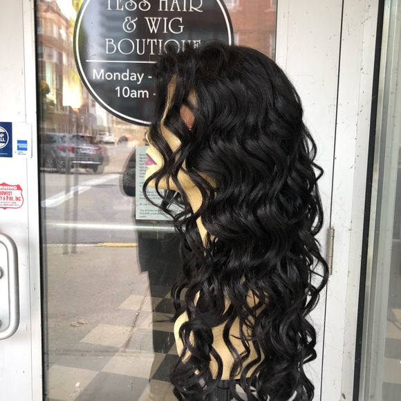 Black Wig SidePart Swisslace Long Curly 2025